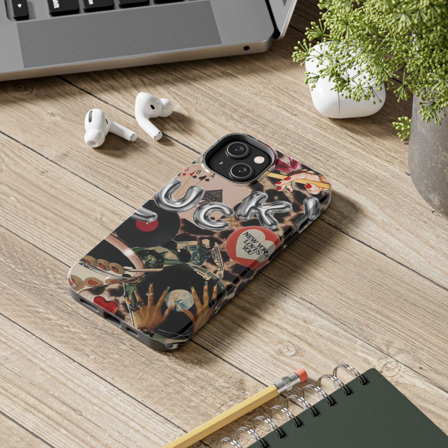 Lucy Phone Case, Retro, Photo Collage, Aesthetic