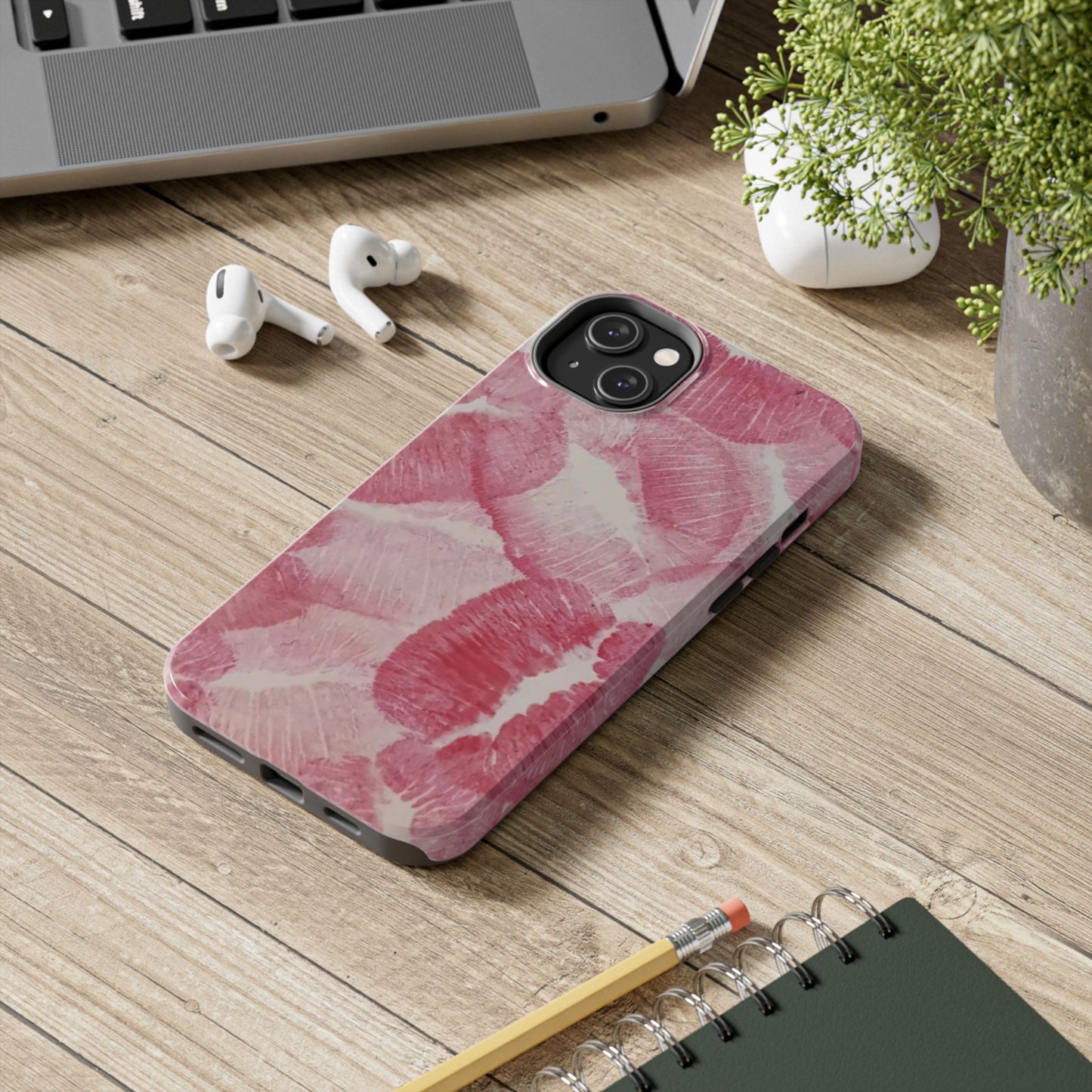 Pink Kiss Print Phone Case