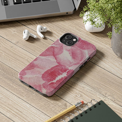 Pink Kiss Print Phone Case