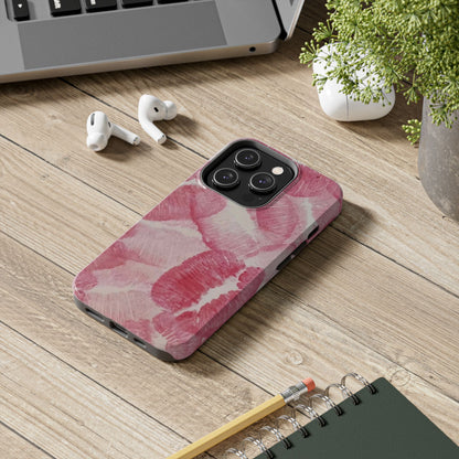 Pink Kiss Print Phone Case