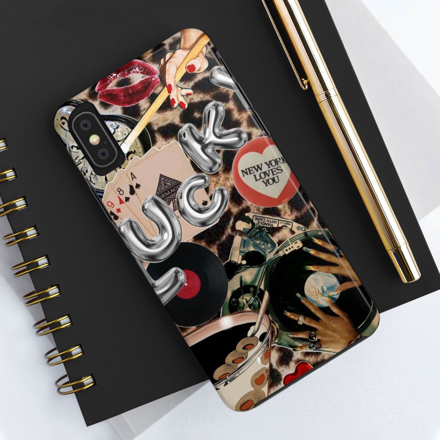 Lucy Phone Case, Retro, Photo Collage, Aesthetic