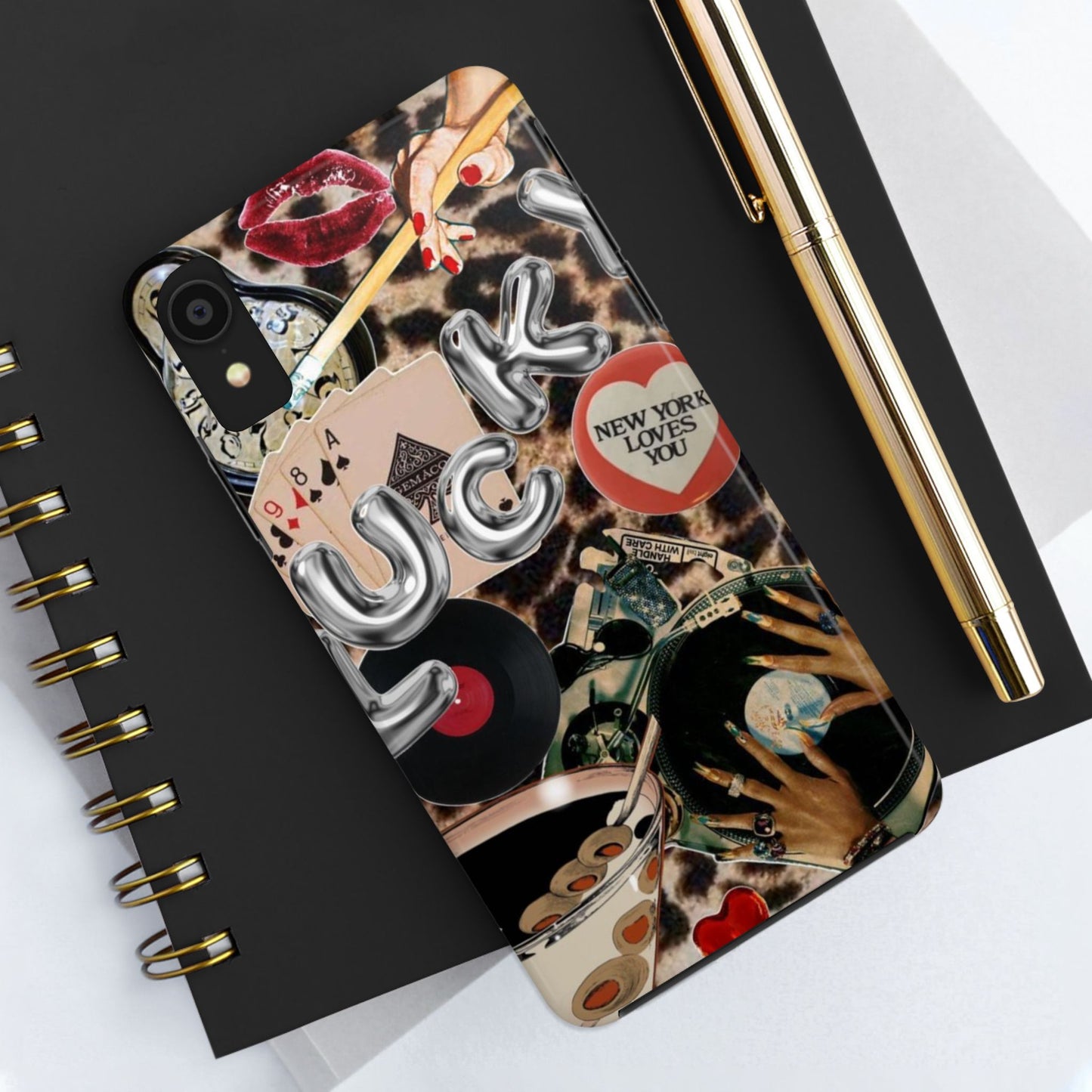 Lucy Phone Case, Retro, Photo Collage, Aesthetic
