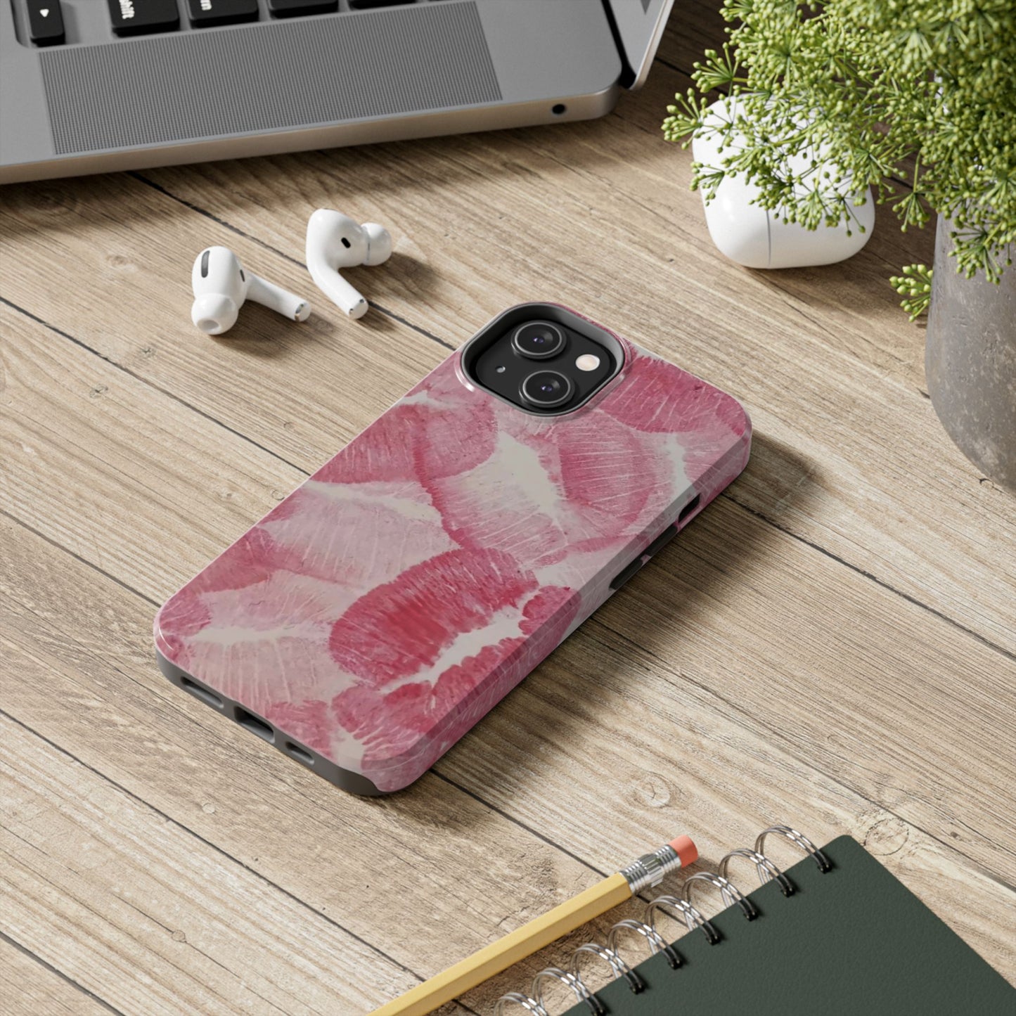 Pink Kiss Print Phone Case
