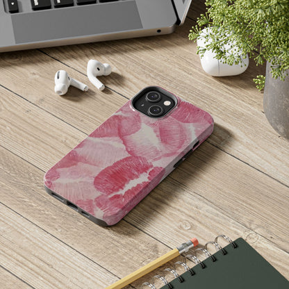 Pink Kiss Print Phone Case