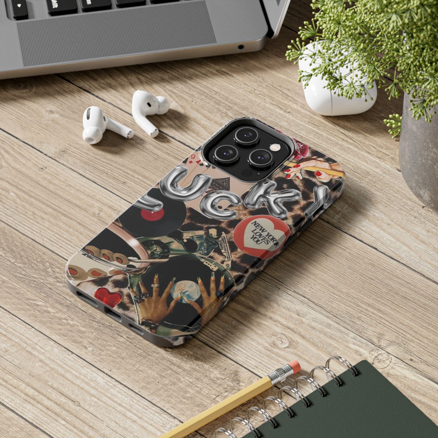 Lucy Phone Case, Retro, Photo Collage, Aesthetic