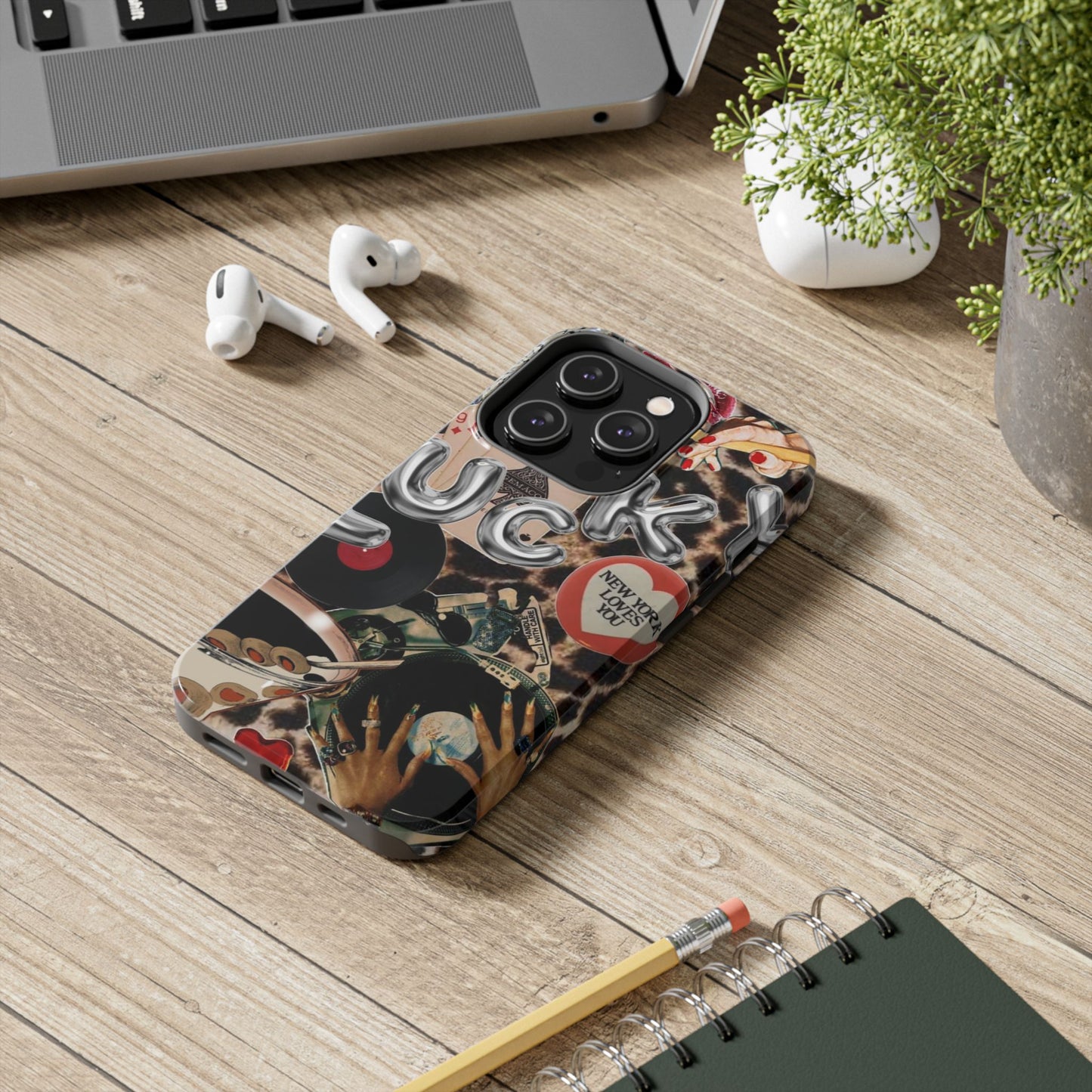 Lucy Phone Case, Retro, Photo Collage, Aesthetic
