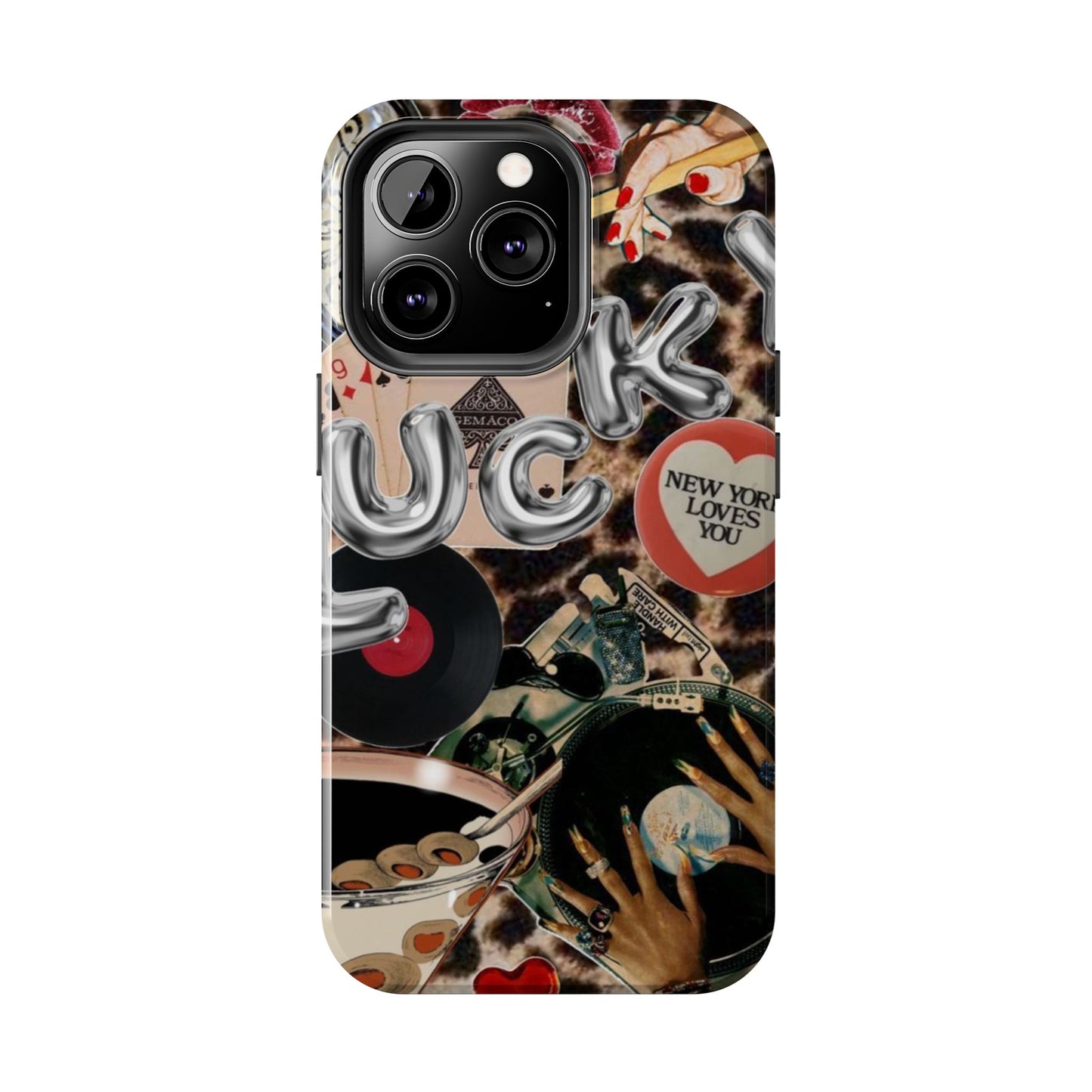 Lucy Phone Case, Retro, Photo Collage, Aesthetic