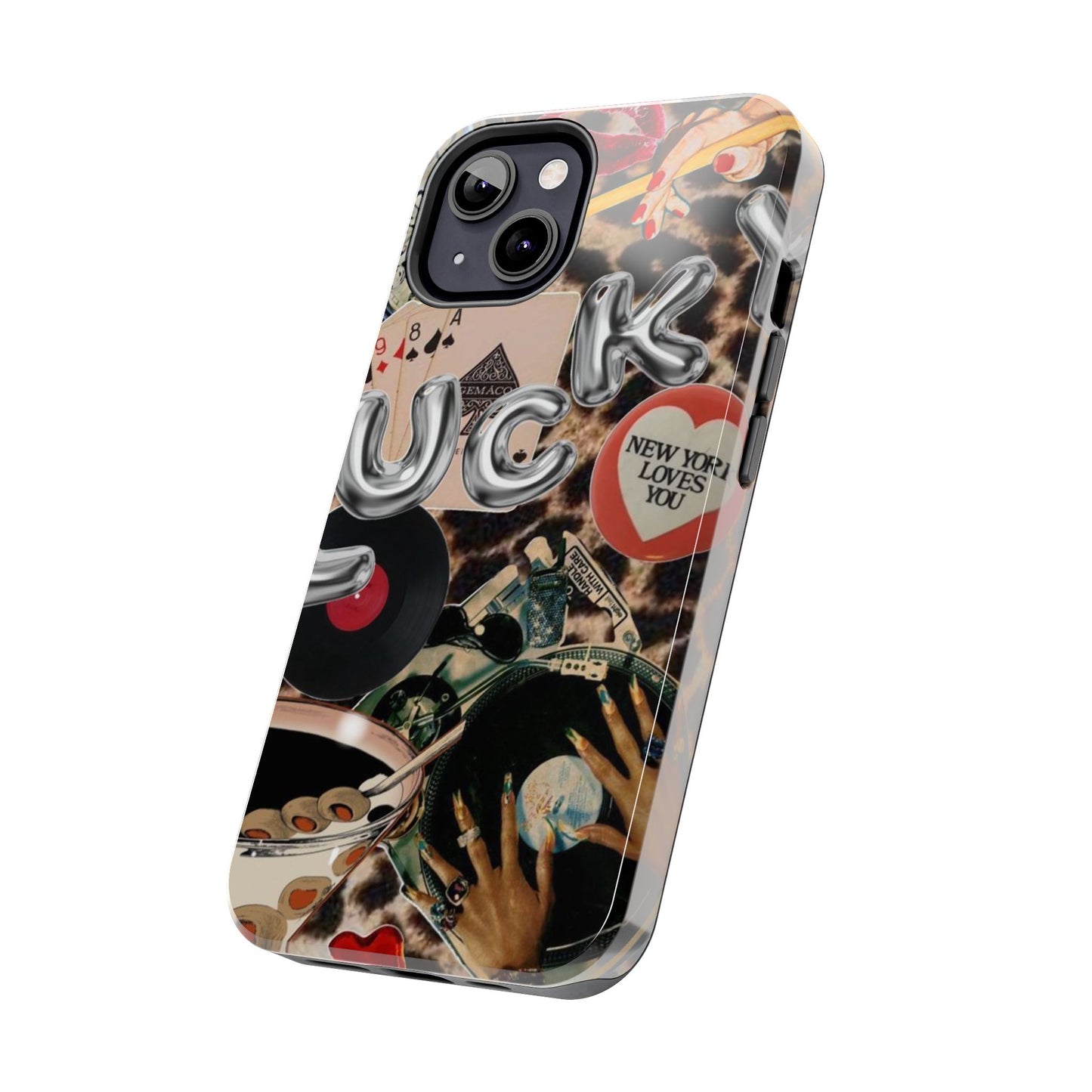 Lucy Phone Case, Retro, Photo Collage, Aesthetic