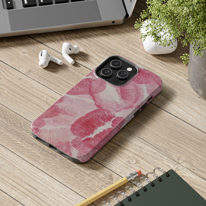 Pink Kiss Print Phone Case