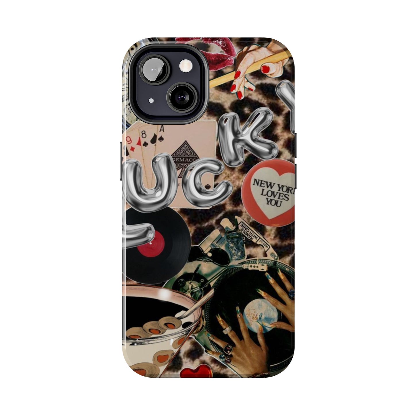 Lucy Phone Case, Retro, Photo Collage, Aesthetic