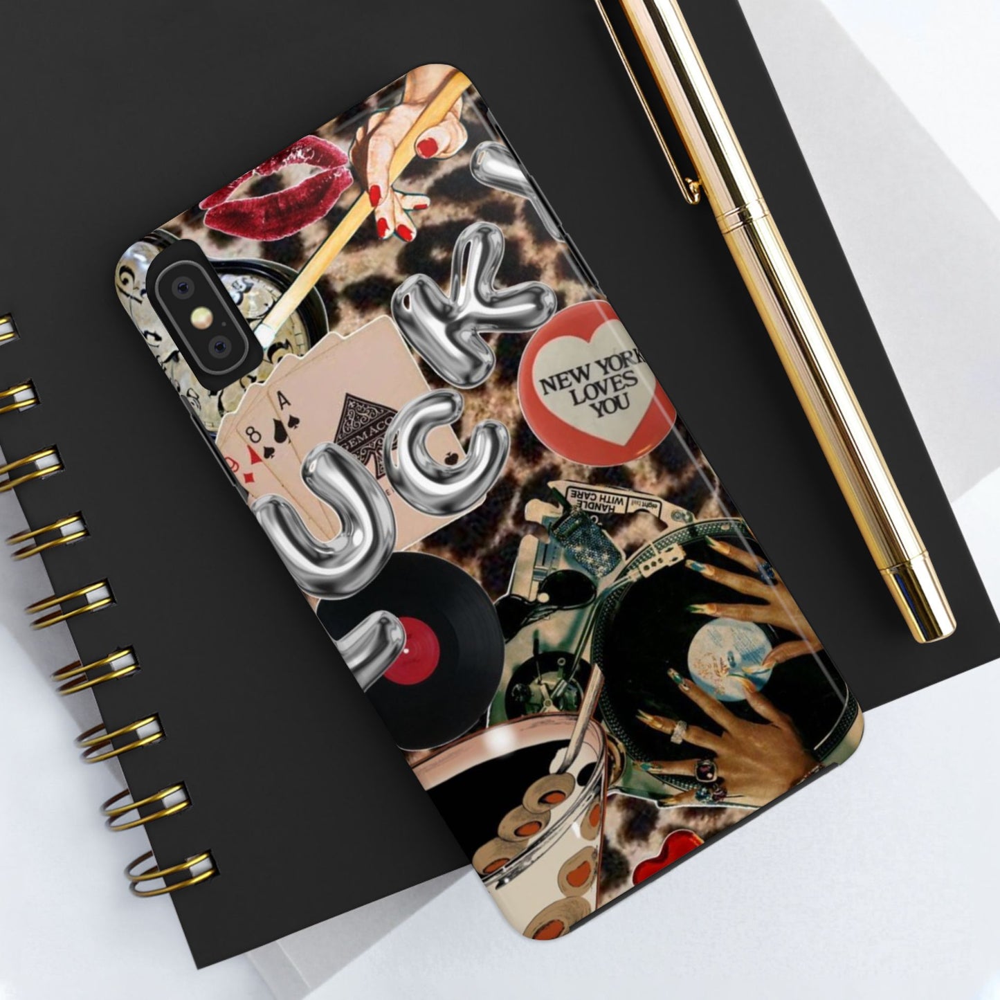 Lucy Phone Case, Retro, Photo Collage, Aesthetic